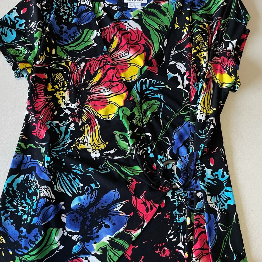 Chaus Multicolored side tie top - size medium